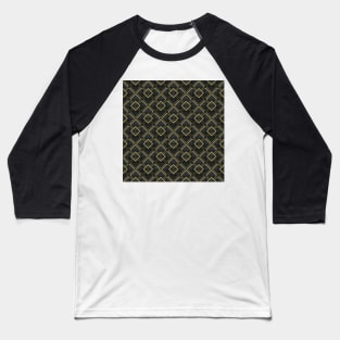 Mosaic Tile Black and Gold Baseball T-Shirt